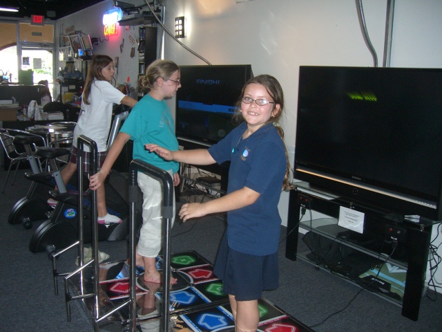 A child receiving individualized fitness guidance