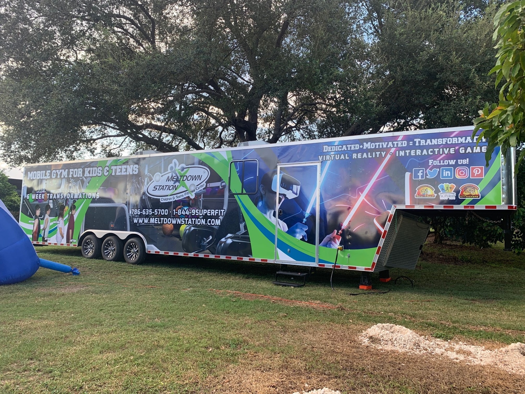 Completed Superfit Kids mobile fitness trailer
