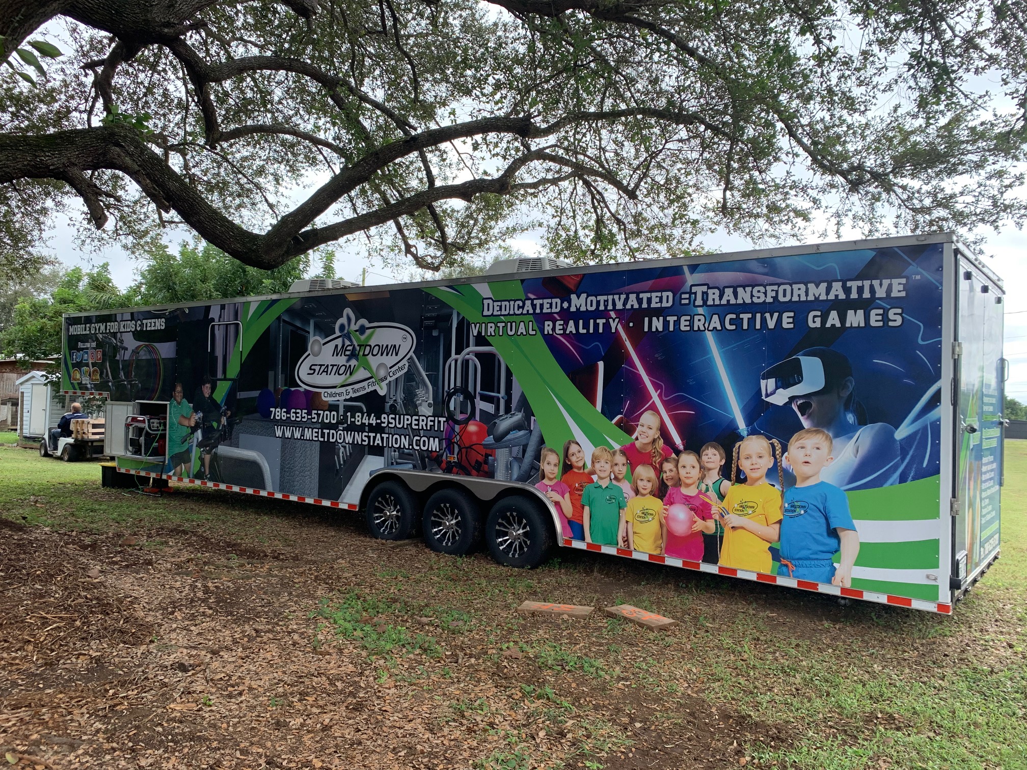 Exterior view of the completed mobile fitness experience